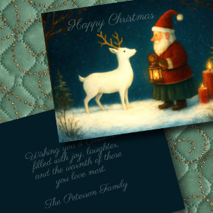 Carte Illustration de mignonne Olde World Père Noël avec