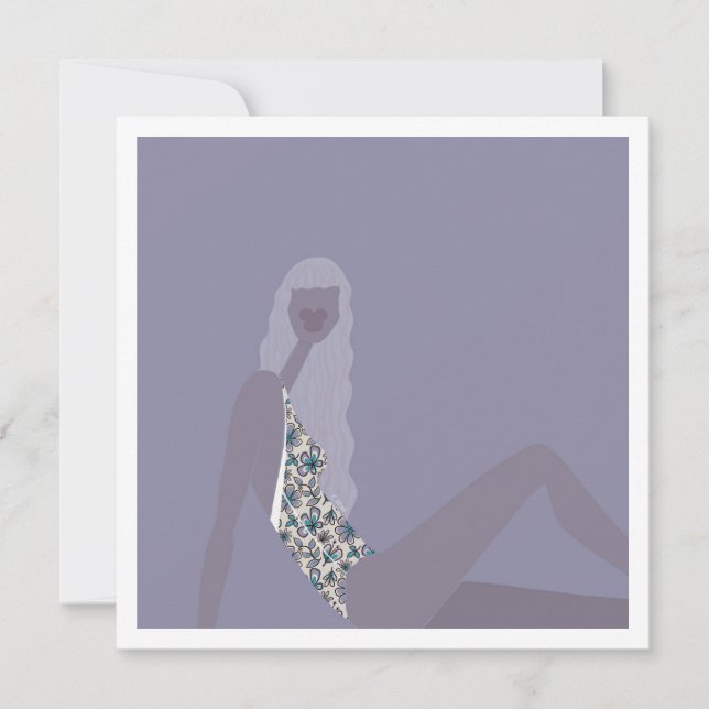 Carte Illustration de mode Chic Femme Violet Art Moderne (Devant)