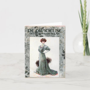 Carte Illustration de mode féminine vintage 1907