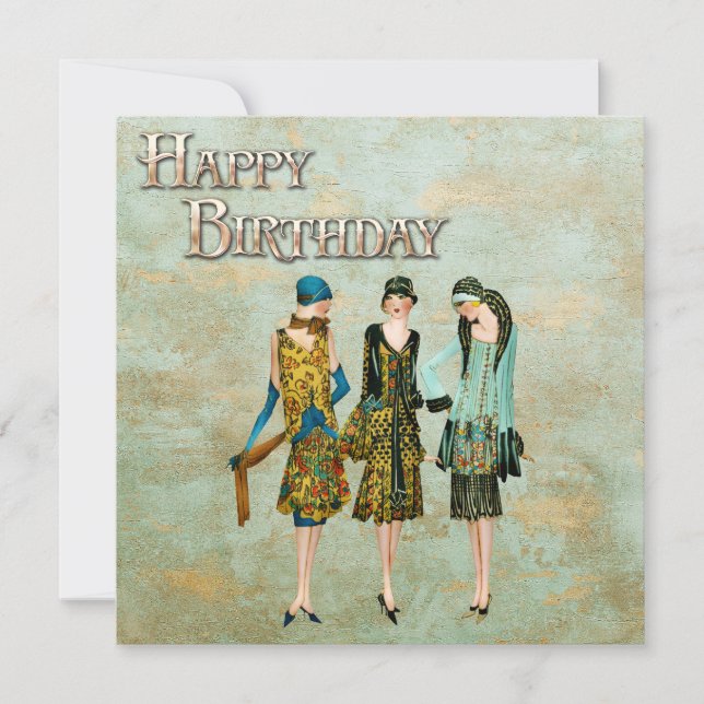 Carte Illustration de mode vintage des années 1930 (Devant)