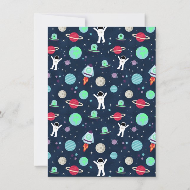 Carte illustration de motif spatial (Devant)