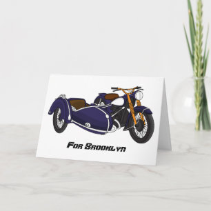 Carte Illustration de moto pourpre Sidecar
