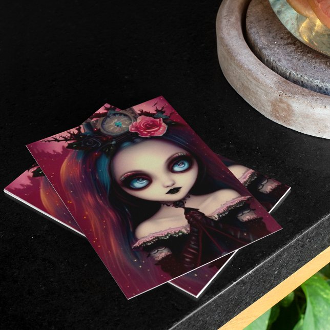 Carte Illustration de Noël Ruby Gothic (Créateur téléchargé)