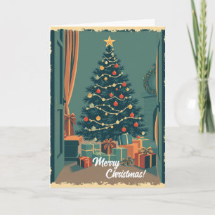 Carte Illustration de Noël vintage