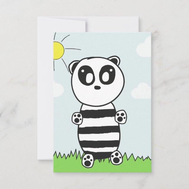 Carte Illustration de Panda Mignon (Devant)