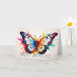 Carte Illustration de papillon rétro super mignonne