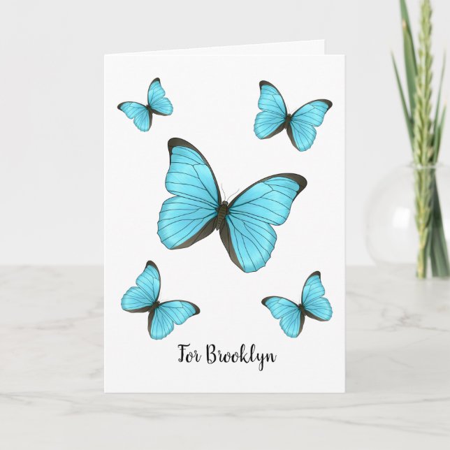 Carte Illustration de papillons Morpho (Devant)
