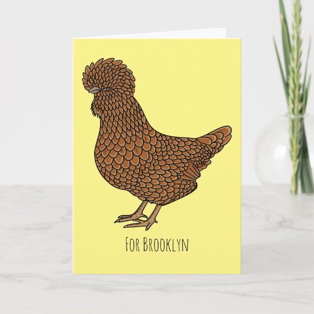Carte Illustration de poulet à la polis chamois (Devant)