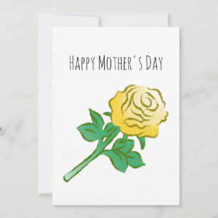 Carte Illustration de rose jaune