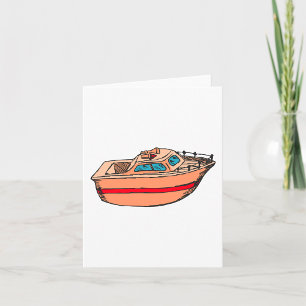 Carte Illustration de Speedboat amusant Nautical Boat De