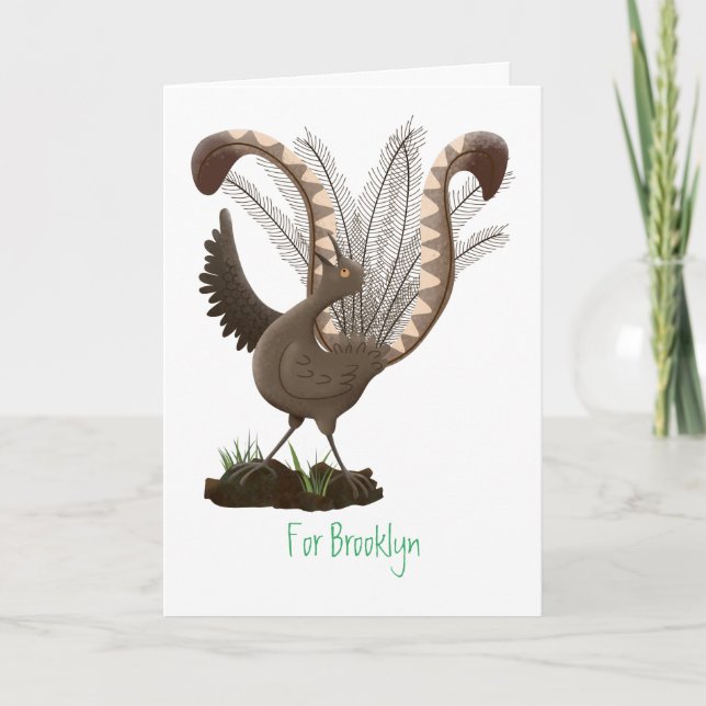 Carte Illustration de superbe et superbe lyrebird (Devant)