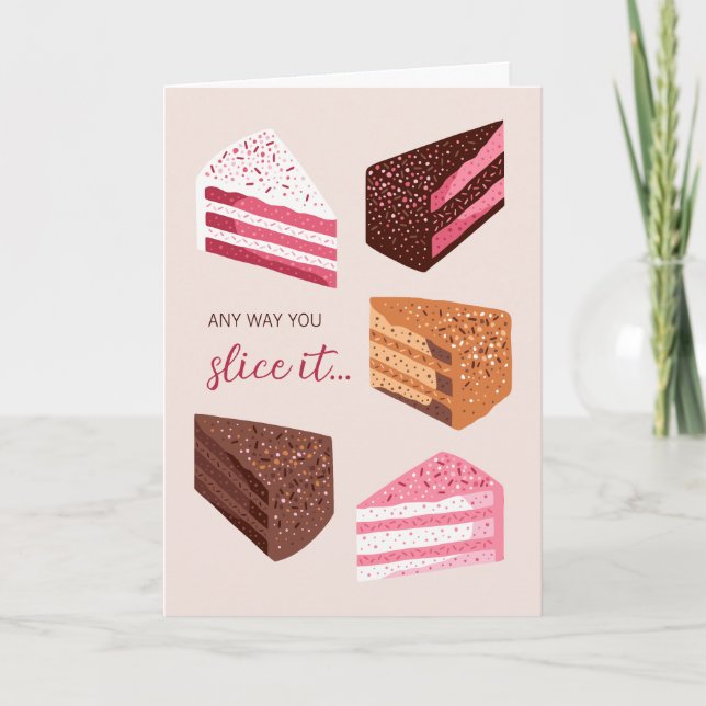 Carte Illustration de tranches de gâteau dessinées à la  (Devant)