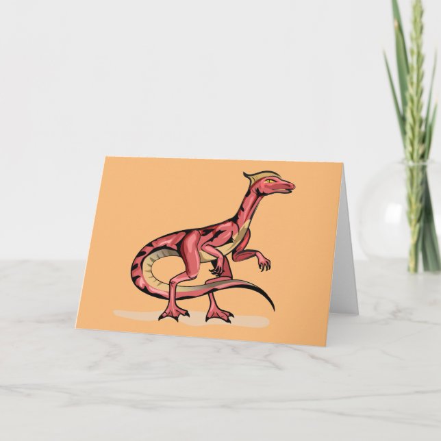 Carte Illustration De Velociraptor. (Devant)