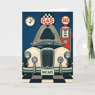 Carte Illustration de voiture antique Salutation vide