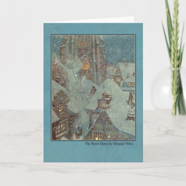 Carte Illustration d'Edmund Dulac de la reine de neige (Devant)