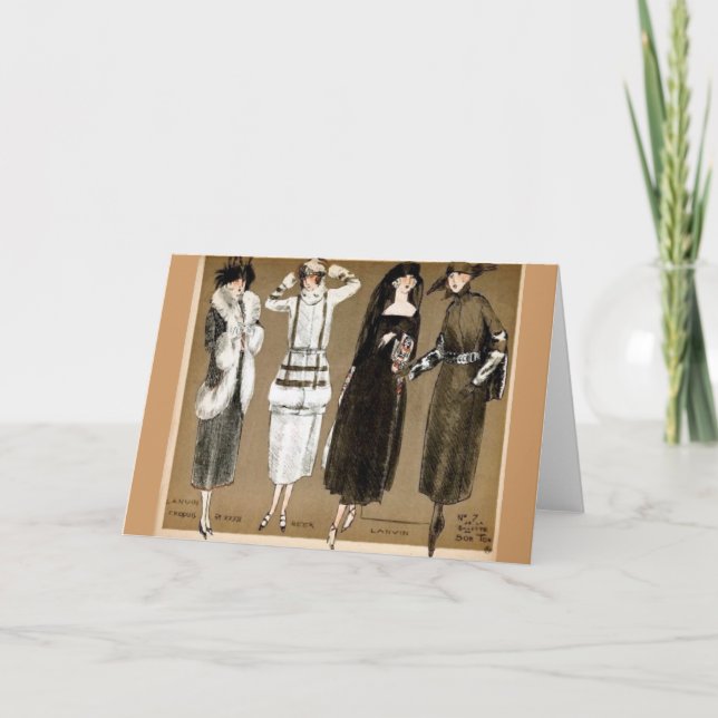Carte Illustration des années 1920 de couture de Haute (Devant)