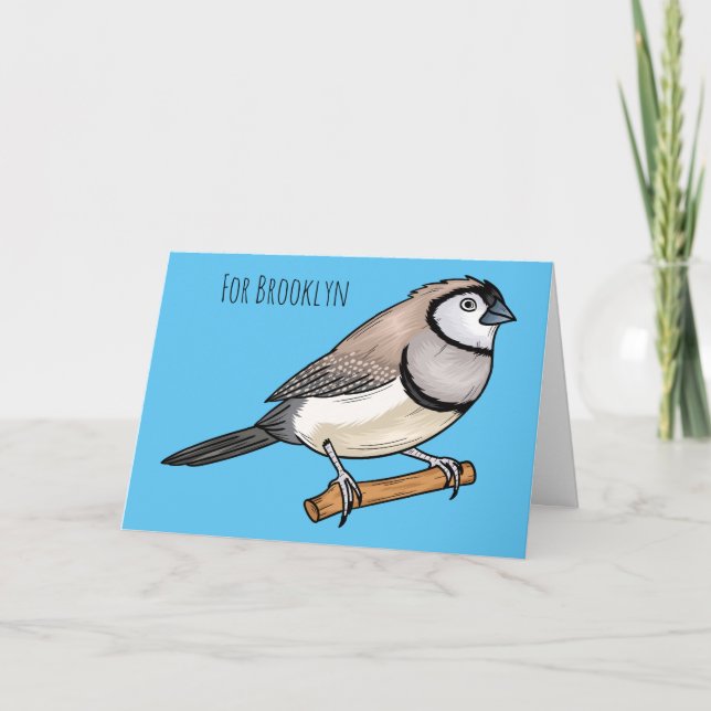 Carte Illustration d'oiseau à deux barreaux (Devant)