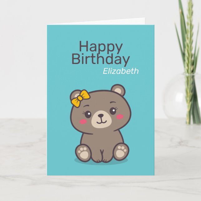 Carte Illustration d'ours en peluche (Devant)
