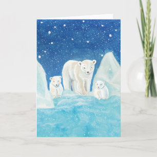 Carte Illustration d'ours polaires  