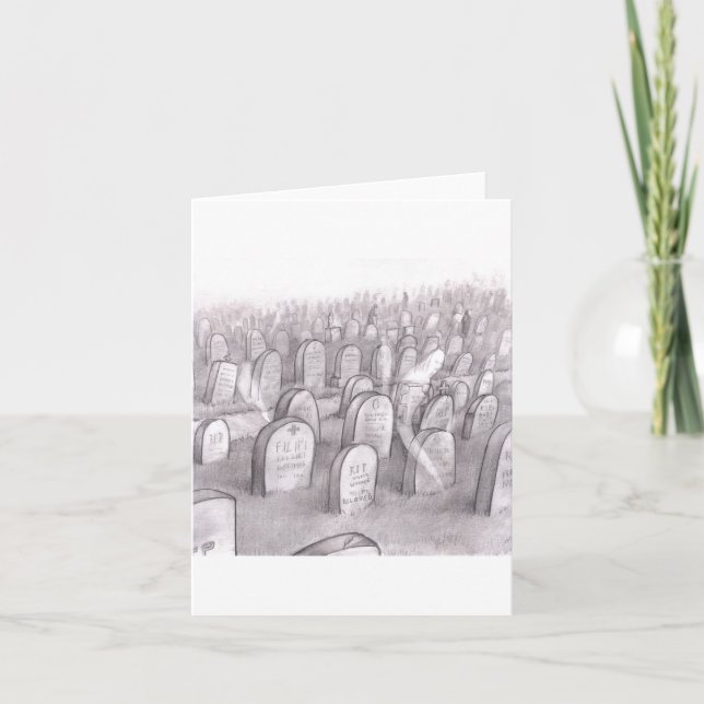 Carte Illustration du cimetière avec beaucoup de pierres (Devant)