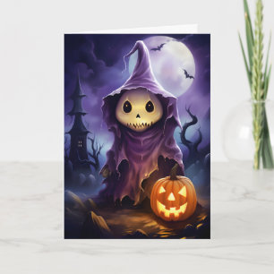 Carte Illustration du fantôme d'Halloween Jack-o-lantern