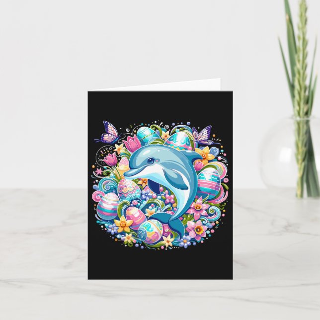Carte Illustration Du Festif De Pâques Avec Un Dauphin D (Devant)