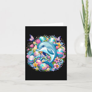 Carte Illustration Du Festif De Pâques Avec Un Dauphin D