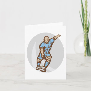 Carte Illustration du joueur de football vintage Retro F