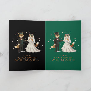 Carte Illustration du jour de mariage du renard et du ch