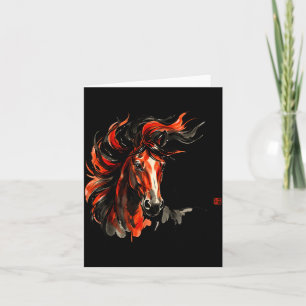Carte Illustration du Nouvel An Chinois Cheval 2026