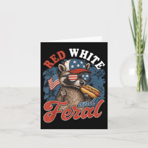 Carte Illustration du Patriotic Feral Raccoon pour le 4