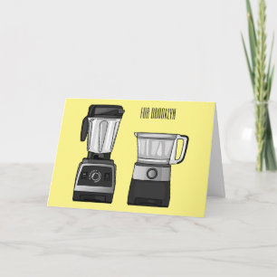 Carte Illustration du processeur et du mixeur alimentair