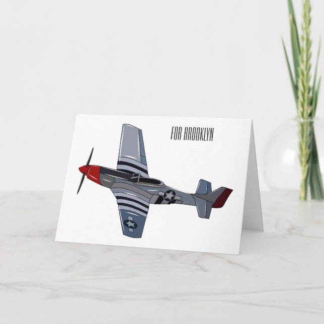 Carte Illustration d'un avion de chasse-bombardier (Devant)