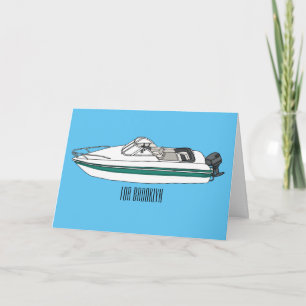 Carte Illustration d'un bateau à moteur