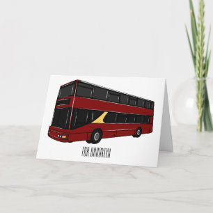 Carte Illustration d'un bus à deux étages