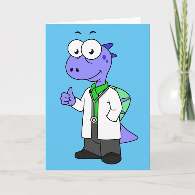 Carte Illustration D'Un Médecin Spinosaure. (Devant)