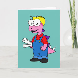 Carte Illustration D'Un Ouvrier De Construction De Stego