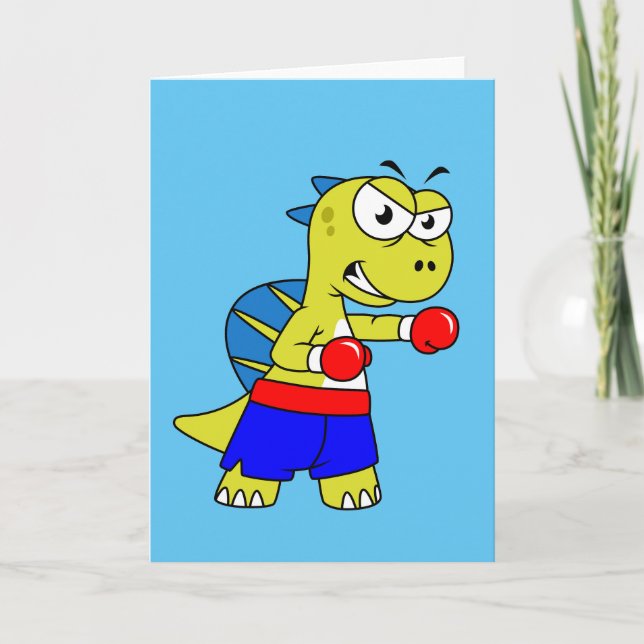 Carte Illustration D'Une Boxe De Spinosaurus. (Devant)