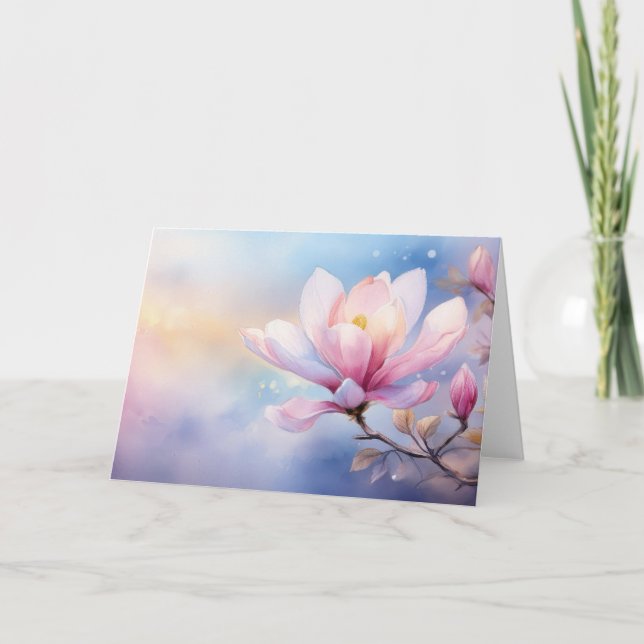 Carte Illustration d'une fleur de Magnolia (Devant)