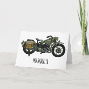 Carte Illustration d'une moto de croiseur militaire