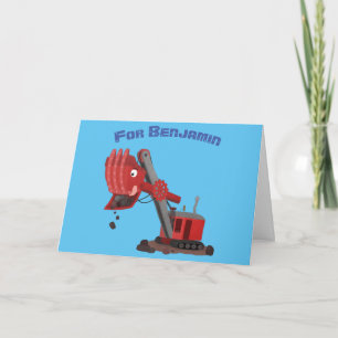 Carte Illustration d'une pelle à vapeur rouge mou