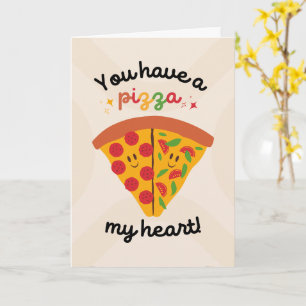 Carte Illustration d'une pizza mignonne d'anniversaire