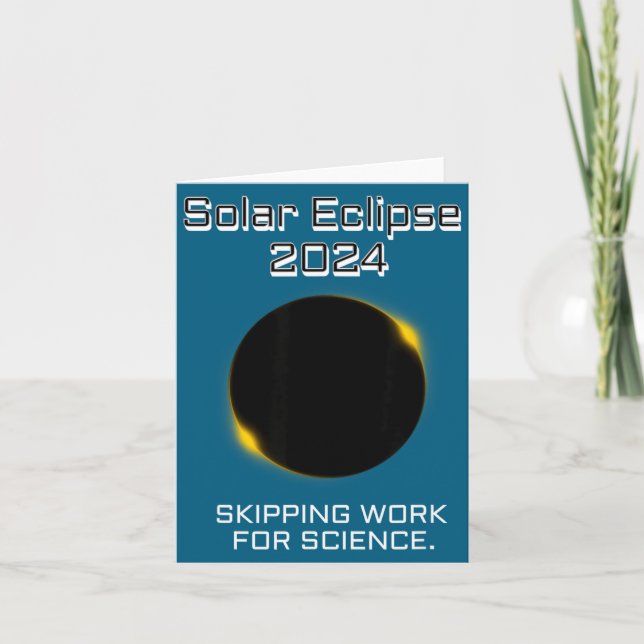 Carte Illustration Éclipse Solaire Manquant au Travail S (Devant)