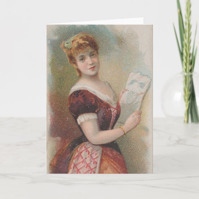 Carte Illustration élégante antique de la Saint-Valentin (Devant)