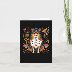 Carte Illustration Fantaisiste Colorée D'un Chien Entour