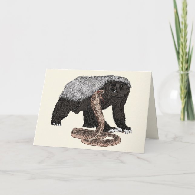 Carte Illustration Fête d'anniversaire de blaireau à mie (Devant)