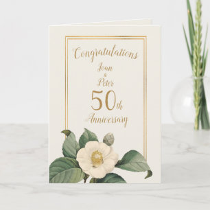 Carte Illustration florale blanche simple   Anniversaire