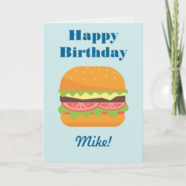 Carte Illustration Hamburger Joyeux anniversaire (Devant)