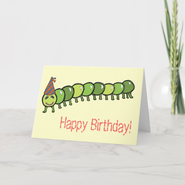 Carte Illustration heureuse de Caterpillar (Devant)
