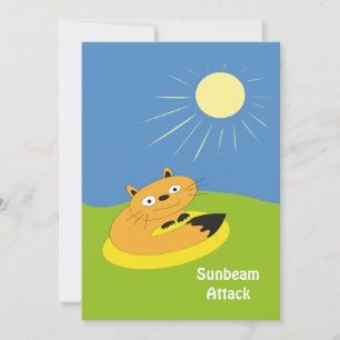 Carte Illustration humoristique de chat introverti confo